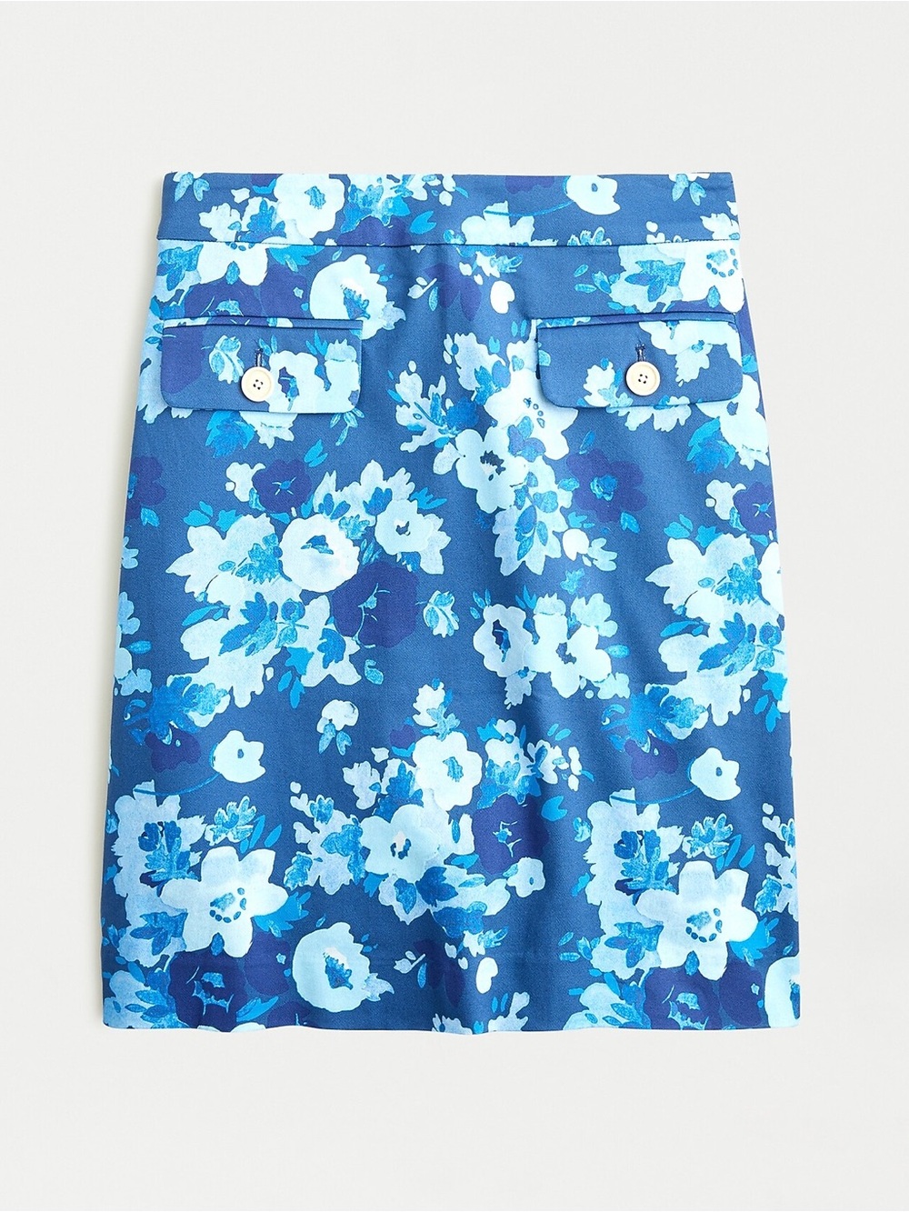 J. Crew Blue Floral A-Line Mini Skirt